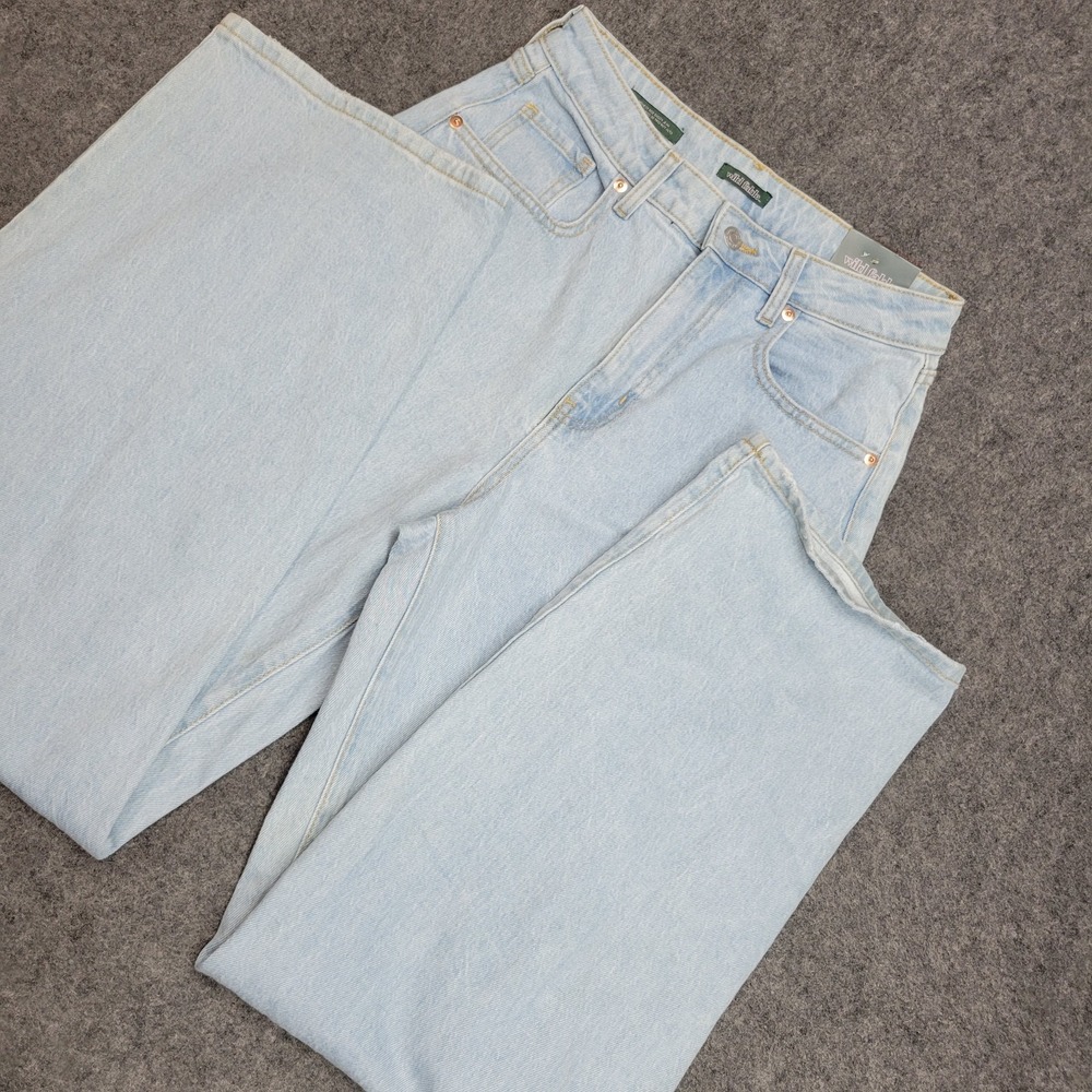 Wild Fable Baggy Jeans Womens 4/27 Blue Highest Rise Streetwear Distressed Y2K